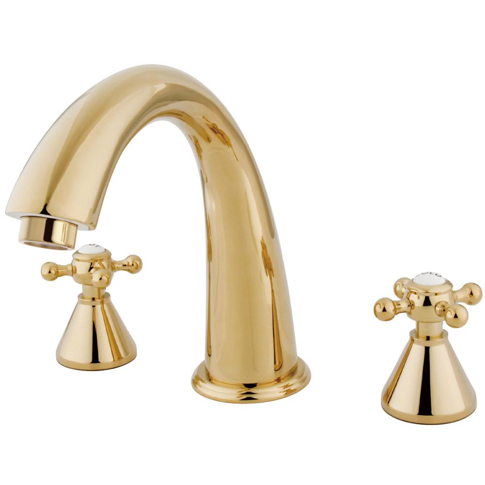 Kingston Brass Polished Brass Two Handle Roman Tub Filler Faucet KS2362BX