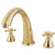 Kingston Brass Polished Brass Two Handle Roman Tub Filler Faucet KS2362BX