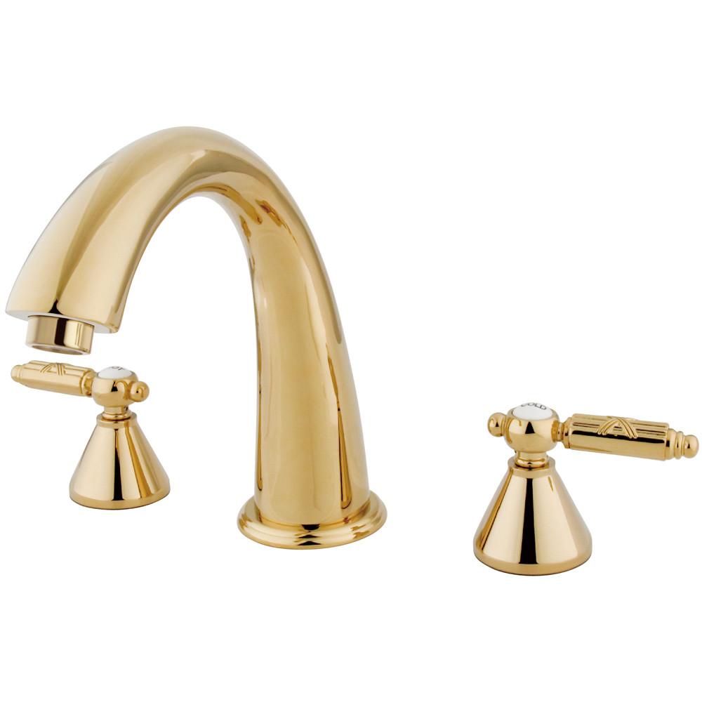 Kingston Brass Polished Brass Two Handle Roman Tub Filler Faucet KS2362GL