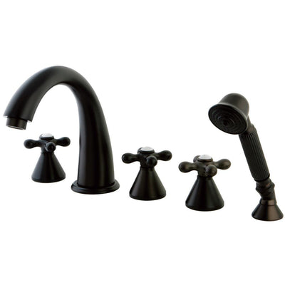 Oil Rubbed Bronze Roman Tub Filler Faucet with Hand Shower KS23655AX