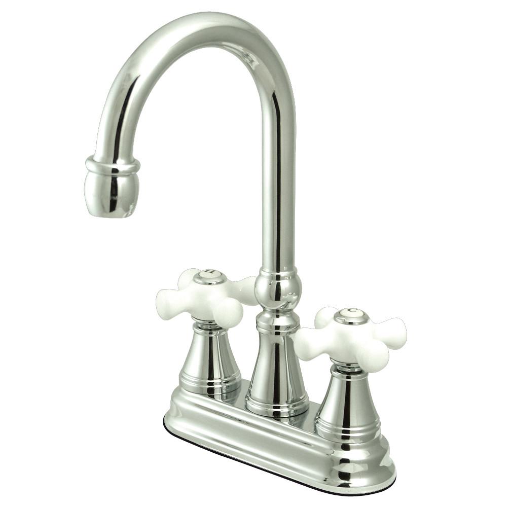 Kingston Brass Chrome Two Handle 4" Centerset Bar Prep Sink Faucet KS2491PX