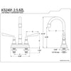 Kingston Brass Silver Sage Chrome Bar Sink Convenience Faucet KS2491ZL