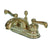 Kingston Polished Brass 2 Handle 4" Centerset Bathroom Faucet w Pop-up KS2602FL