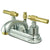 Kingston Chrome / Polished Brass 4" Centerset Bathroom Faucet w Pop-up KS2604ML