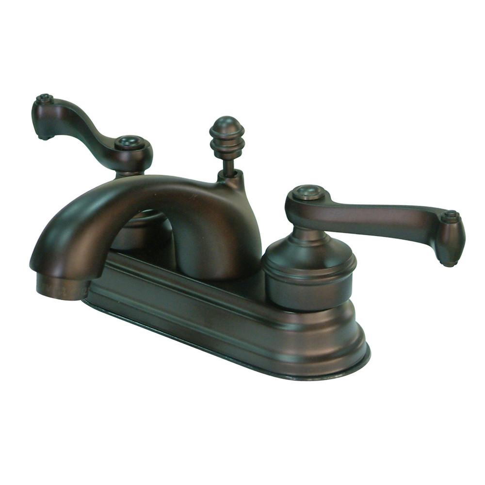 Kingston Brass Oil Rubbed Bronze 2 Handle 4" Centerset Bathroom Faucet KS2605FL