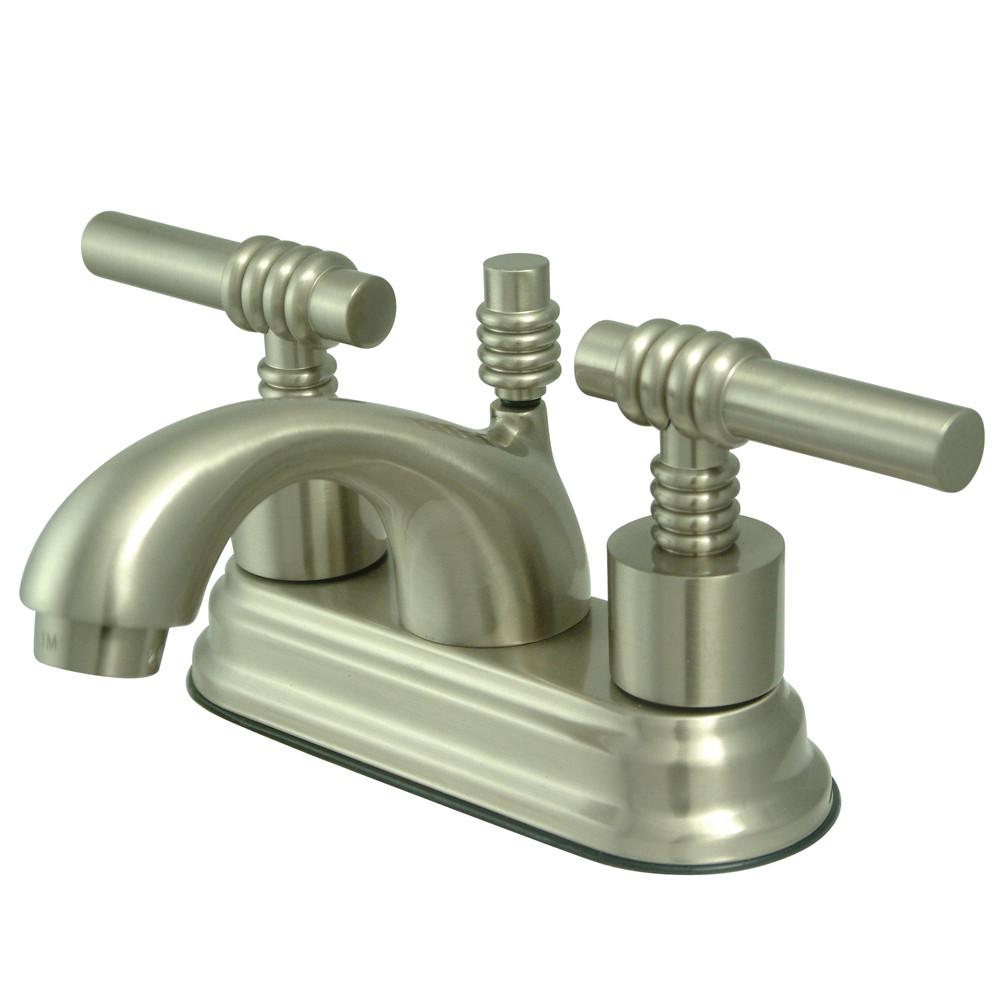 Kingston Satin Nickel 2 Handle 4" Centerset Bathroom Faucet w Pop-up KS2608ML