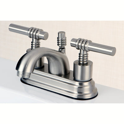 Kingston Satin Nickel 2 Handle 4" Centerset Bathroom Faucet w Pop-up KS2608ML