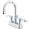 Kingston Brass Chrome 2 Handle 4" Centerset Bathroom Faucet w Pop-up KS2611AL