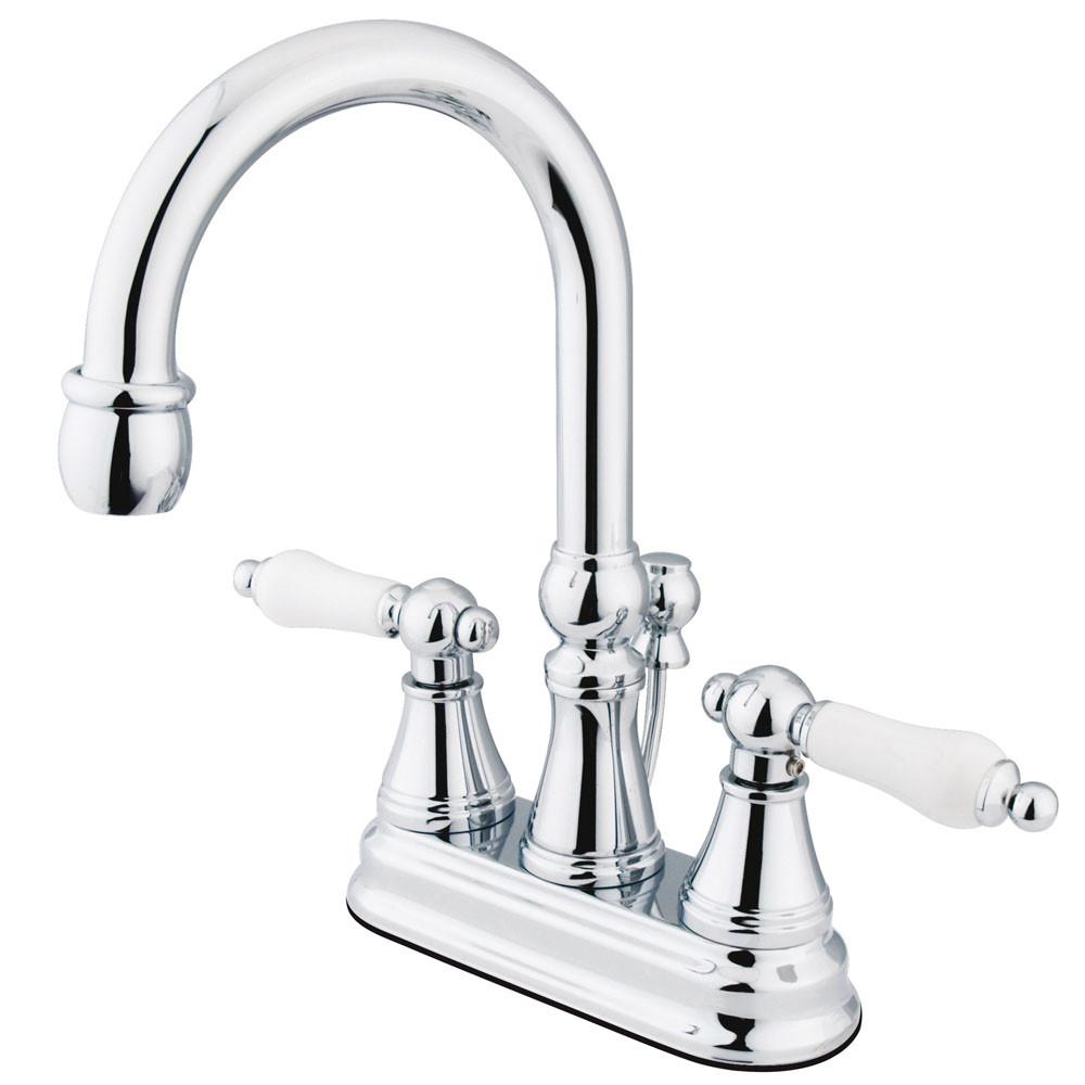 Kingston Brass Chrome 2 Handle 4" Centerset Bathroom Faucet w Pop-up KS2611PL