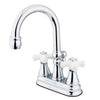 Kingston Brass Chrome 2 Handle 4" Centerset Bathroom Faucet w Pop-up KS2611PX