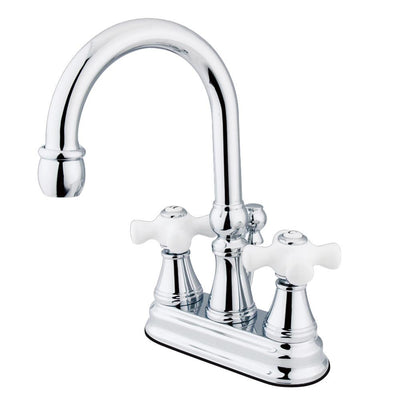Kingston Brass Chrome 2 Handle 4" Centerset Bathroom Faucet w Pop-up KS2611PX