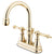 Kingston Polished Brass 2 Handle 4" Centerset Bathroom Faucet w Pop-up KS2612TL