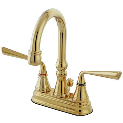 Kingston Brass Silver Sage Polished Brass 4" Centerset Bathroom Faucet KS2612ZL