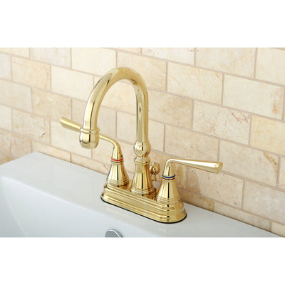 Kingston Brass Silver Sage Polished Brass 4" Centerset Bathroom Faucet KS2612ZL