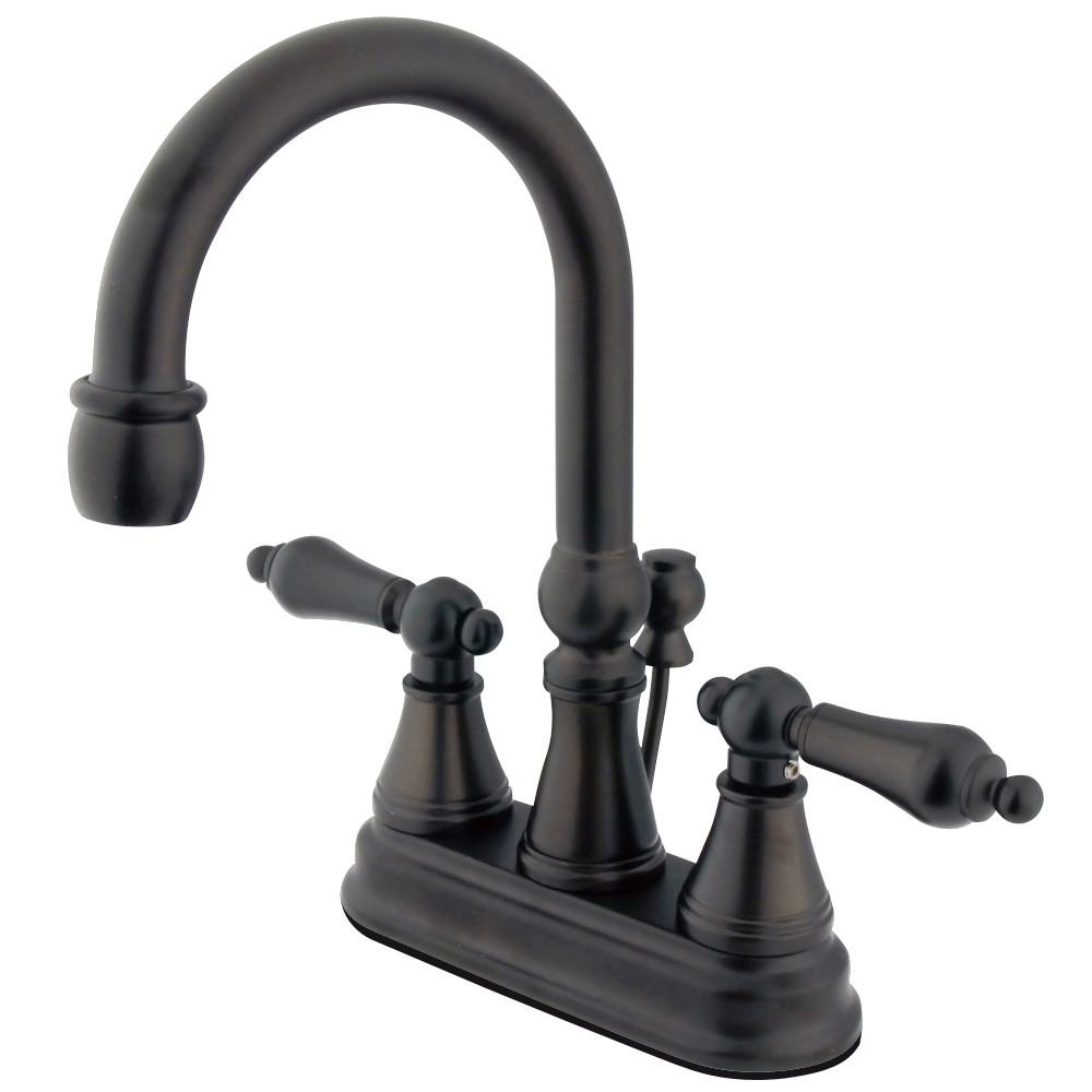 Kingston Oil Rubbed Bronze 2 Handle 4" Centerset Bathroom Faucet KS2615AL