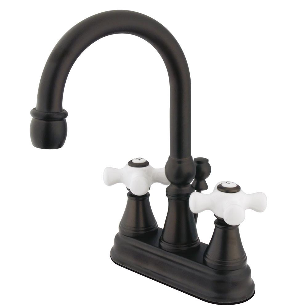 Kingston Oil Rubbed Bronze 2 Handle 4" Centerset Bathroom Faucet KS2615PX