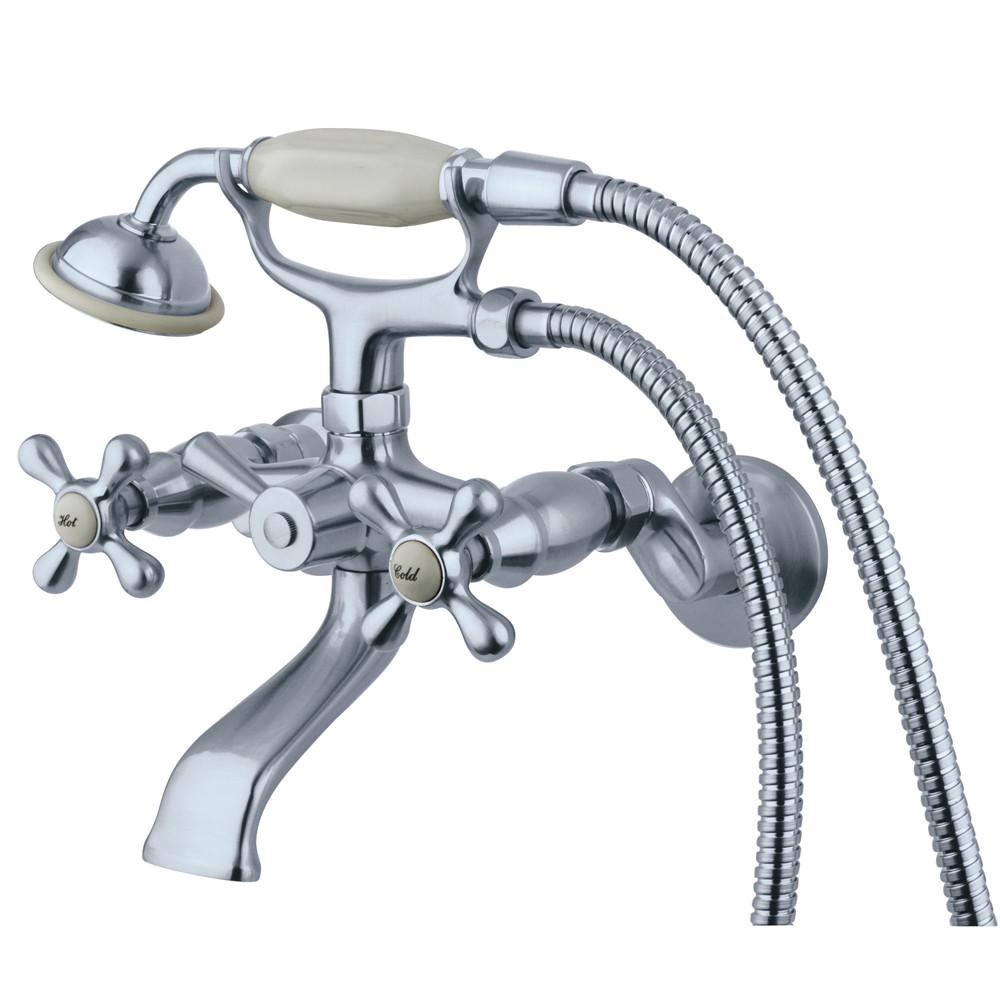 Kingston Brass Chrome Tub wall Mount Clawfoot tub Faucet w Hand Shower KS265C