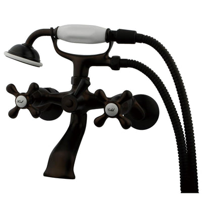 Oil Rubbed Bronze Tub wall Mount Clawfoot tub Faucet w Hand Shower KS265ORB
