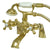 Kingston Polished Brass Deck Mount Clawfoot Tub Faucet w Hand Shower KS267PB