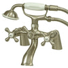 Kingston Brass Satin Nickel Deck Mount Clawfoot Tub Faucet w Hand Shower KS267SN