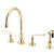 Kingston Polished Brass Widespread Kitchen Faucet W/ Brass Sprayer KS2792ZLBS