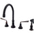 Kingston Oil Rubbed Bronze Widespread Kitchen Faucet With Sprayer KS2795ZLBS