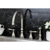 Kingston Satin Nickel 8" Deck Mount Kitchen Faucet with Brass Sprayer KS2798ALBS