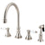Kingston Satin Nickel 8" Deck Mount Kitchen Faucet with Brass Sprayer KS2798PLBS