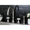 Kingston Satin Nickel 8" Deck Mount Kitchen Faucet with Brass Sprayer KS2798PXBS