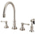 Kingston Satin Nickel 8" Deck Mount Kitchen Faucet with Brass Sprayer KS2798TLBS
