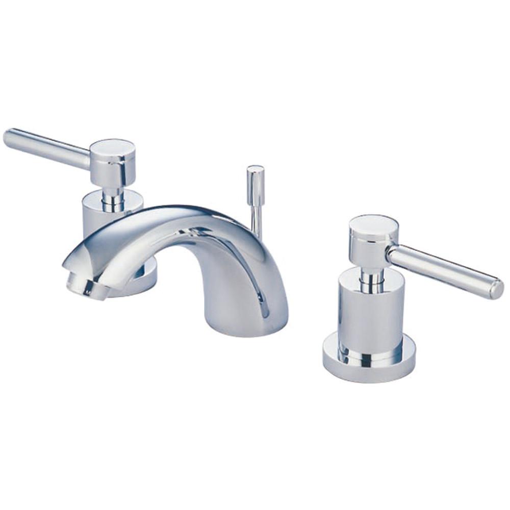 Chrome Two Handle Mini Widespread Bathroom Faucet w Brass Pop-Up KS2951DL