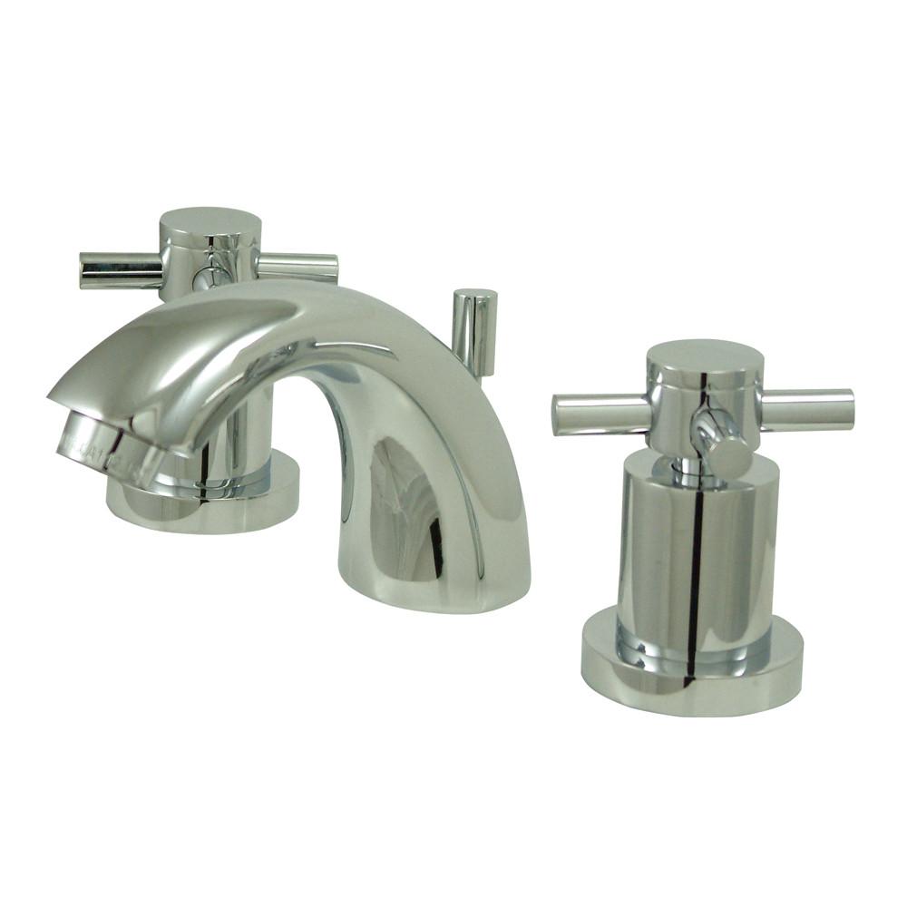 Chrome Two Handle Mini Widespread Bathroom Faucet w/ Brass Pop-Up KS2951DX