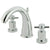 Chrome Two Handle Widespread Bathroom Faucet w/ Brass Pop-Up KS2961DX