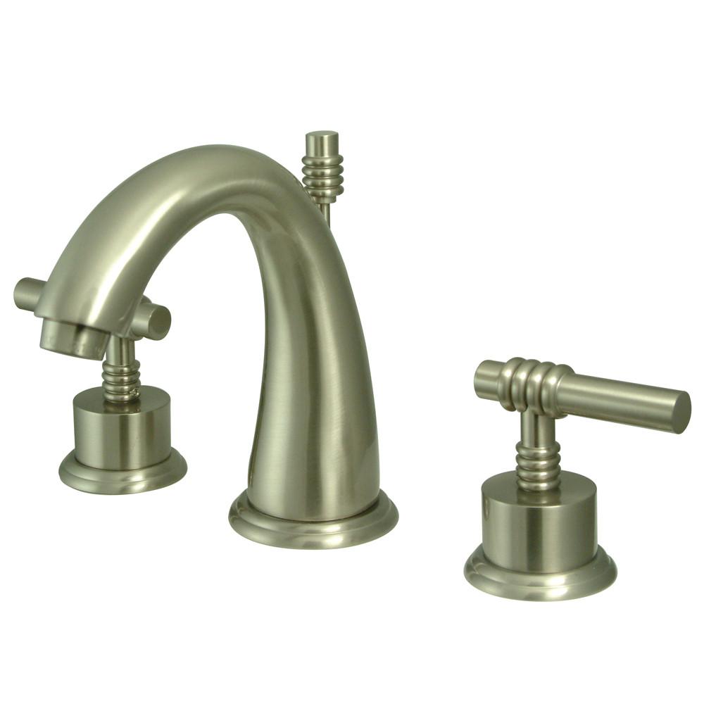 Kingston Satin Nickel 2 Handle Widespread Bathroom Faucet w Pop-up KS2968ML