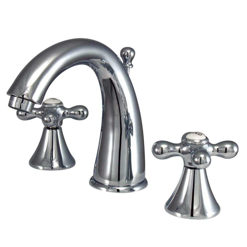 Kingston Brass Chrome 2 Handle Widespread Bathroom Faucet w Pop-up KS2971AX
