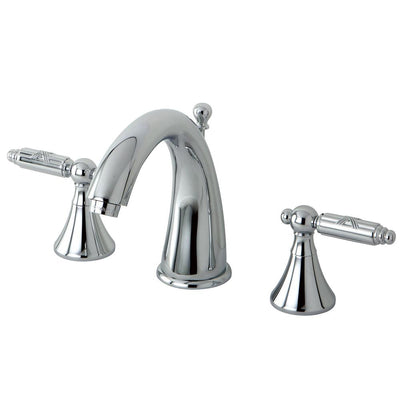 Kingston Brass Chrome 2 Handle Widespread Bathroom Faucet w Pop-up KS2971GL