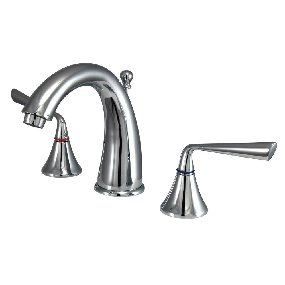 Kingston Silver Sage Chrome Widespread Bathroom Faucet With Drain KS2971ZL