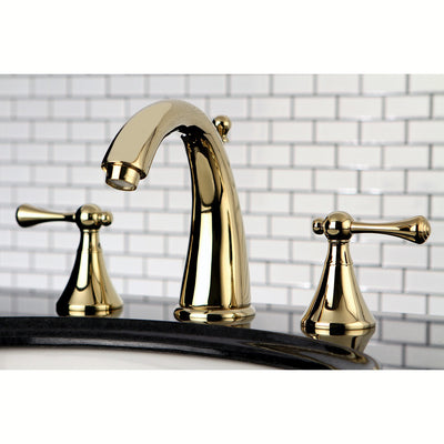 Kingston English Country Polished Brass Widespread Bathroom Faucet KS2972BL