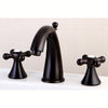 Kingston Oil Rubbed Bronze 2 Handle Widespread Bathroom Faucet w Pop-up KS2975AX