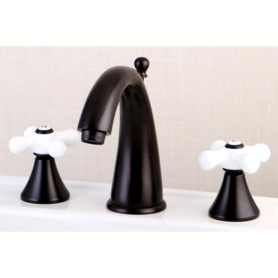Kingston Oil Rubbed Bronze 2 Handle Widespread Bathroom Faucet w Pop-up KS2975PX