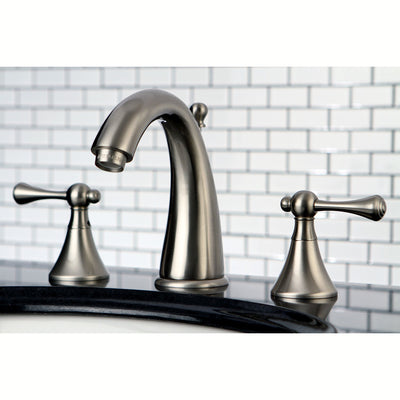 Kingston English Country Satin Nickel Widespread Bathroom Faucet KS2978BL
