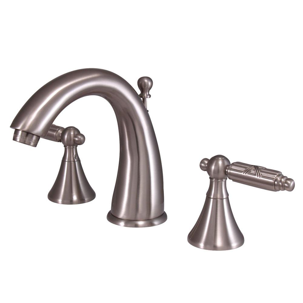 Kingston Satin Nickel 2 Handle Widespread Bathroom Faucet w Pop-up KS2978GL