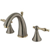 Kingston Satin Nickel/Polished Brass Widespread Bathroom Faucet KS2979NL