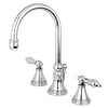 Kingston Brass Chrome 2 Handle Widespread Bathroom Faucet w Pop-up KS2981AL