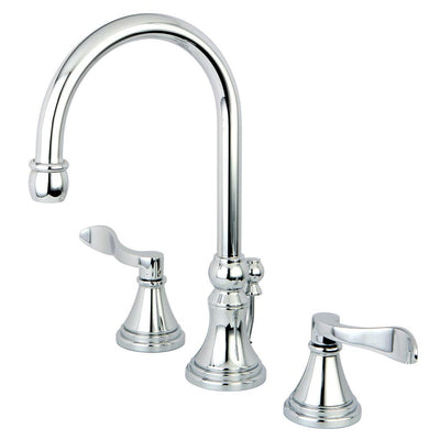 Kingston Chrome NuFrench widespread Bathroom faucet with brass pop up KS2981DFL