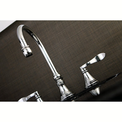 Kingston Chrome NuFrench widespread Bathroom faucet with brass pop up KS2981DFL