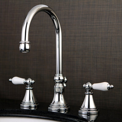 Kingston Brass Chrome 2 Handle Widespread Bathroom Faucet w Pop-up KS2981PL
