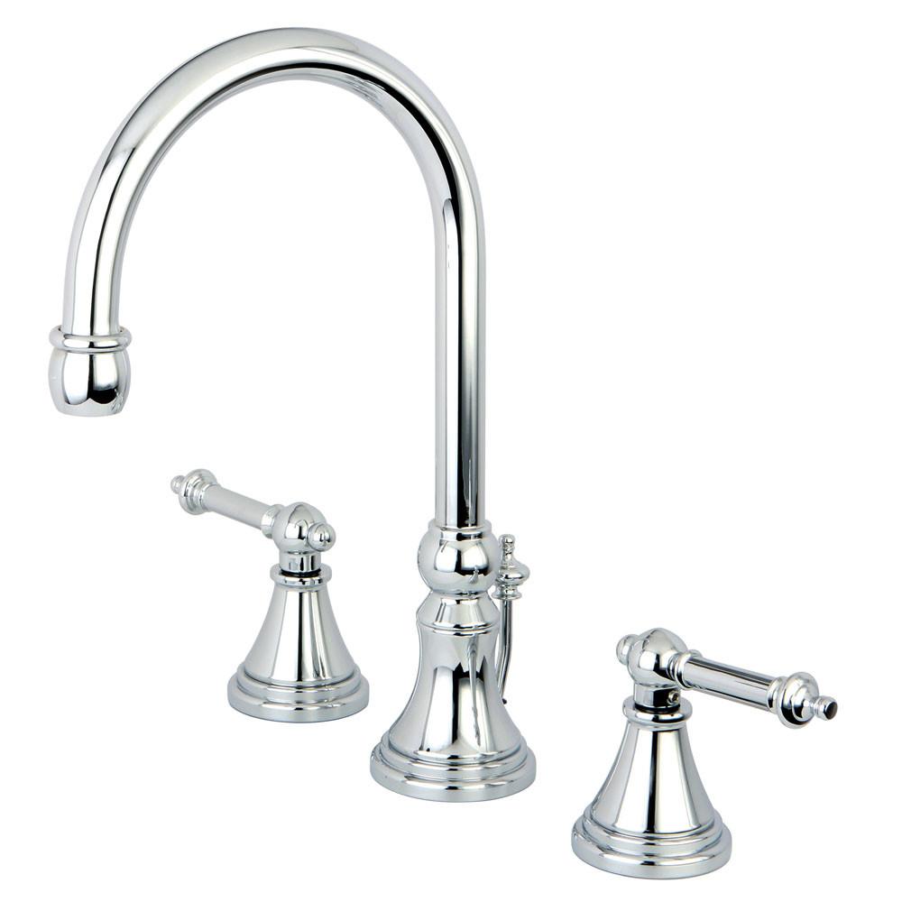 Kingston Brass Chrome 2 Handle Widespread Bathroom Faucet w Pop-up KS2981TL