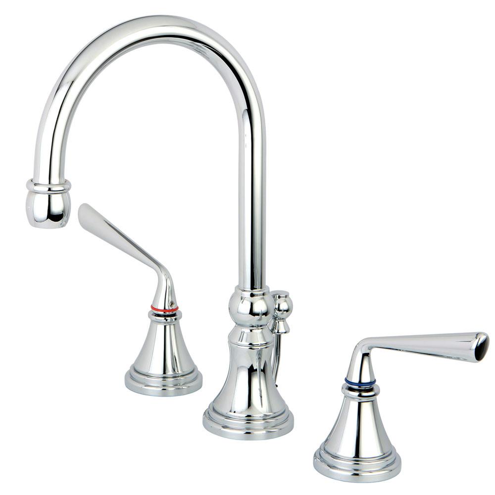 Kingston Brass Silver Sage Chrome Widespread Bathroom Faucet W/ Pop-Up KS2981ZL