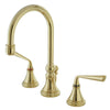Kingston Silver Sage Polished Brass Widespread Bathroom Faucet W Drain KS2982ZL